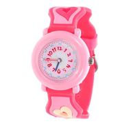 Gatuida Student Watch for Kids Heart Design Silicone Wrist Watch Decorative Pink Glitter 3D Cartoon Girl Boy for Children Age-Appropriate