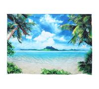 Gatuida Summer Photography Backdrop Cloth with Lifelike Coconut Palm Trees and White Clouds, Vinyl Material, Easy to Carry for Wall Paper Decoration and Displays