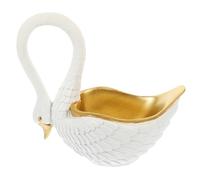 Gatuida Swan Key Holder Dish White Resin Decorative Trinket Tray for Keys and Jewelry Storage Elegant Nordic Design for Home Entryway Organization