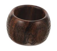 Gatuida Tabby Marking Ring Wooden Finger Ring Buddhism Style Practical for Thumb Simple Design for Men Women Decorative Jewelry for Everyday Wear