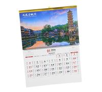 Gatuida Tear Monthly Planner for Home Office Decoration Aesthetic Lunar Calendar with Scenery Theme for Year Round Use
