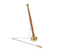 Gatuida Temple Yin Qing - Handheld Copper Musical Bell Chinese Temple Instrument For Buddha Worship - Chime Percussion Tool With Wood Handle For Meditation Spiritual Decor