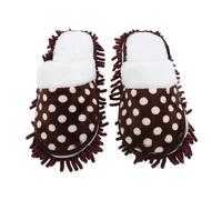 Gatuida Thickened Chenille Mop House Slippers with Detachable Microfiber Dusting Covers Washable Floor Cleaning Shoes for Women Plush Lined Winter Footwear for Hardwood Tile and Laminate
