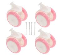 Gatuida Toddler Walker Replacement Wheel Set Pink Screw Casters, Universal Push Toy Wheels for Girls, Sturdy Plastic Rubber Accessories Kit, 4pcs Assembly for Baby Walkers