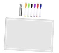 Gatuida Transparent Acrylic Memo Board Set Desktop Dry Erase Writing Board for Home Office School Includes Advertising Pins Markers for Notes Reminders Planning