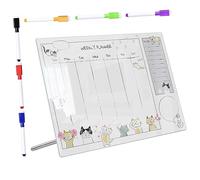 Gatuida Transparent Acrylic Memo Writing Board with Pen Portable Reusable Note Board for Students and Office Lightweight Desktop Message Display Easy to Clean and Carry