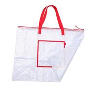 Gatuida Transparent Art Portfolio Bag with Zipper and Handle PVC Poster Storage Bag for Large Posters and Teaching Tools Red Carrying Case with Extra Front Pocket for Classroom Use
