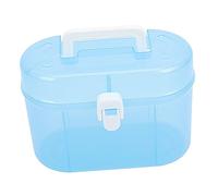 Gatuida Transparent Double Portable Storage Box with Handle Desktop Organizer for Sundries Lightweight and Stable Case for Home Office