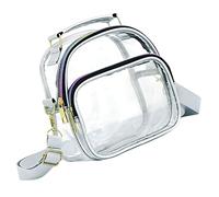 Gatuida Transparent PVC Crossbody Bag for Women with Front Pocket Clear Single Shoulder Sling Bag with Zipper Closure Lightweight for Shopping Travel Party and Stadium Use