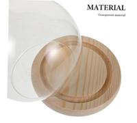 Gatuida Transparent Round Glass Dome with Base Cloche Display Cover for Eternal Flowers Mini Clay Figures and Decorative Desktop Ornament Viewing Case