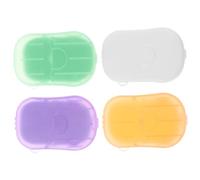 Gatuida Travel Soap Sheets Portable Hand Washing Soap for Outdoor Use Milk Lemon Scents Convenient Storage Box Included