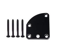 Gatuida Triangle 5-hole Black Metal Guitar Neck Plate Lightweight Electric Guitar Replacement Advanced Screws for Bass