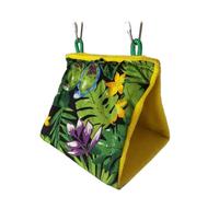 Gatuida Triangle Sun Shade Bird Nest Hammock for Small Birds and Parrots, Tropical Rainforest Printed Cloth with Secure Sleeping Spot, Suitable for Door and Stairs Use