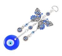 Gatuida Turkish Evil Eye Hanging Ornament Butterfly Style Zinc Alloy Wall Art Decor for Home Office Window Pendant Lucky Protection Charm