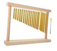 Gatuida Twenty-tone Copper Wind Chime with Wooden Base and Drumstick Professional Teaching Aid for Percussion Music Smooth Finish and Craftsmanship for Indoor and Outdoor Use