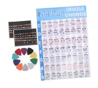 Gatuida Ukulele Chord Chart Sticker Set with Color Coded Fretboard Decals and Picks Beginner Ukulele Learning Tools for Rapid Mastery and Versatile Practice for Individual Group Lessons