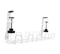 Gatuida Under Desk Cable Management Tray White Small Sturdy Iron Wire Organizer for Power Strips and Cords Space-saving Neat Desk Cord Management Shelf for Office and Home Use