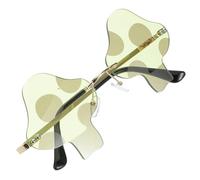 Gatuida Unisex Mushroom Shaped Sunglasses with Metal and PC Frame, Retro and Trendy Design Featuring Sun Protection for Outdoor Sports and Party Wear, Light Green Novelty Eyewear