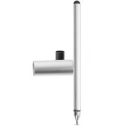 Gatuida Universal 2 Pcs Phone Stylus Tablet Stylus Double Head Design Capacitive Pen with Suction Cup Silver Aluminium Smooth Writing Touch for Mobile Phone and Tablet