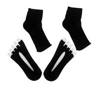 Gatuida UV Protection Nail Socks 2Pcs Black Gel Foot Covers with Toe Separators for Pedicure and Manicure Use