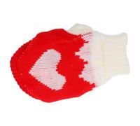 Gatuida Valentine'S Day Knitted Dog Sweater with Heart Pattern, Warm Winter Pet Outfit for Small Dogs and Female Cats, Red and White Xl Pullover Clothes for Puppies and Kittens