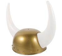 Gatuida Viking Horned Hat for Parties Decorative Cosplay Prop Durable Lightweight Design for Masquerade Carnival Elegant Brown Round Top Ox Horn Helmet