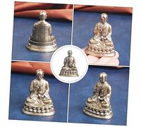 Gatuida Vintage Brass Buddha Statue Sculpture for Home Desktop Decor Meditation Posture Buddhist Ornament with Retro Sacred Style Feng Shui Figurine for Temple Souvenir and Spiritual