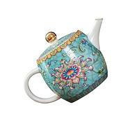 Gatuida Vintage Ceramic Tea Kettle Enamel Hand Painted Teapot with Cool Handle for Home Tearoom Decor Retro Porcelain Tea Maker for Entertaining and Gift Giving