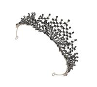 Gatuida Vintage Crown Tiara for Bride Black Bridal Crown Headdress Elegant Wedding Supply for Ballroom Party Birthday Queen