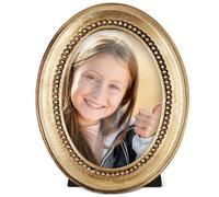 Gatuida Vintage Gold Photo Frame: Small Oval Wall Tabletop Display Antique Style Picture Holder Hallway Living Room Office Wedding Family Memory Exhibit