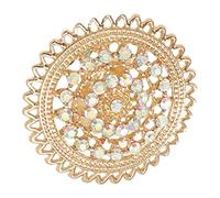 Gatuida Vintage Hollow Finger Ring for Women Gold Plated Bling Costume Jewelry with Rhinestones National Style Statement Ring for Weddings Anniversaries Birthdays and Special Occasions