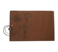Gatuida Vintage Leather Pencil Case with Foldable Strap and Smooth Surface for Travel, Retro Roll up Pen Storage Pouch for Graduation Time, Stylish Coffee Colour Pencil Pouch