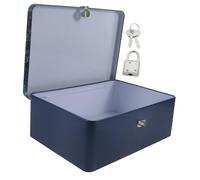 Gatuida Vintage Lockable Tinplate Box with Lid Small Lightweight Cash and Jewelry Storage Case Decorative Organizer for Keepsakes Coins and Gifts Rounded Corners Secure Sealing