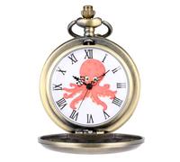 Gatuida Vintage Metal Octopus Mechanical Pocket Watch with Roman Numerals, Decorative Antique Hanging Watch for Men, Creative Retro Style Gift for Collectors and Everyday Use