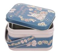 Gatuida Vintage Metal Storage Box with Lid for Jewelry Candies and Small Compact Tin Case with Dividers Portable Card Organizer for Wedding Anniversary Party and Everyday Use