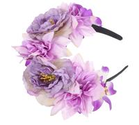 Gatuida Vintage Oversized Double-sided Artificial Peony Flower Headband for Women, Floral Hair Accessory for Party, Travel, Tea Party, and Photo Shoot,