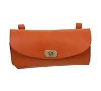 Gatuida Vintage PU Leather Bicycle Front Frame Handlebar Bag Brown Cycling Storage Pouch with Optimized Space and Secure Attachment for Mountain and Road Bikes