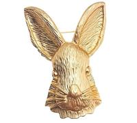 Gatuida Vintage Rabbit Brooch Metal Lapel Pin Animal Clothes Decoration for Women Ladies Hat Scarf Accessory Gold Tone Cartoon Style