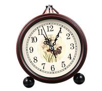 Gatuida Vintage Silent Retro Alarm Clock for Tabletop with Hanging Hook and Base Battery Mini Bedside Clock Family and Friends