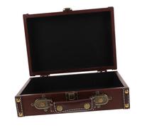 Gatuida Vintage Wooden Keepsake Trunk with Portable Handle Small Suitcase Style Chest for Home Organization Jewelry Storage and Rustic Decor for Pirate Parties and Wedding Displays