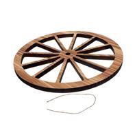 Gatuida Vintage Wooden Wagon Wheel Wall Art Decor Deep Brown Rustic Farmhouse Carriage Wheel for Home Office Living Wall Decoration