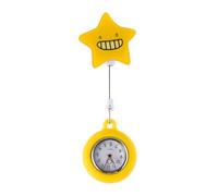 Gatuida Watch with Accurate Time Keeping Yellow Retractable Portable Pocket Watch and Simple Cartoon Design for Doctors and