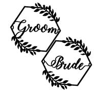 Gatuida Wedding Chair Signs Bride and Groom Reserved Signs for Wedding Decor Engagement Party Supplies with Pink Ribbon Elegant Rustic Bridal Shower Decorations