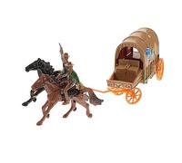 Gatuida Western Model Carriage with Cowboy and Police Figures Cowboy Wagon Decoration for Wild West Culture Collection Educational and Decorative Adornment for Adults