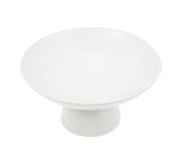 Gatuida White Ceramic Footed Fruit Bowl for Table Dessert Display | Pedestal Base, Flat Bottom, Large Opening, Smooth Finish, for Fruits and Pastries