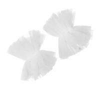 Gatuida White Organza Pearl Wrist Fingerless Sleeves for Women Elegant Skirt and Shirt Outfits