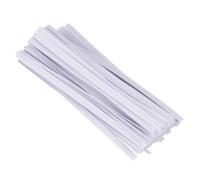 Gatuida White Paper Covered Iron Wire Tie Packaging Strip, 10cm White Craft Wrapping Paper Tie for Bags, 1000pcs Pack for Arts and Crafts Wrapping