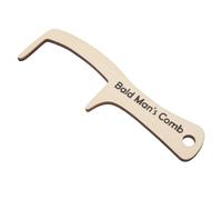 Gatuida Wide Tooth Wooden Comb Metal Pick for Bald Men, Large Double Edge Open Grooming Tool, Funny Prank Hair Accessory for Styling and Hair Care