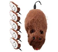 Gatuida Wind-up Cat Toy Plush Mouse 6pcs Clockwork Toys to Encourage Healthy Activity and Prevent Boredom Random Color