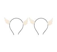 Gatuida Wings Put Easy Lightweight and Fabric 2pcs White Headband to on Headpiece for Cosplay Women for Party and Stage Performance